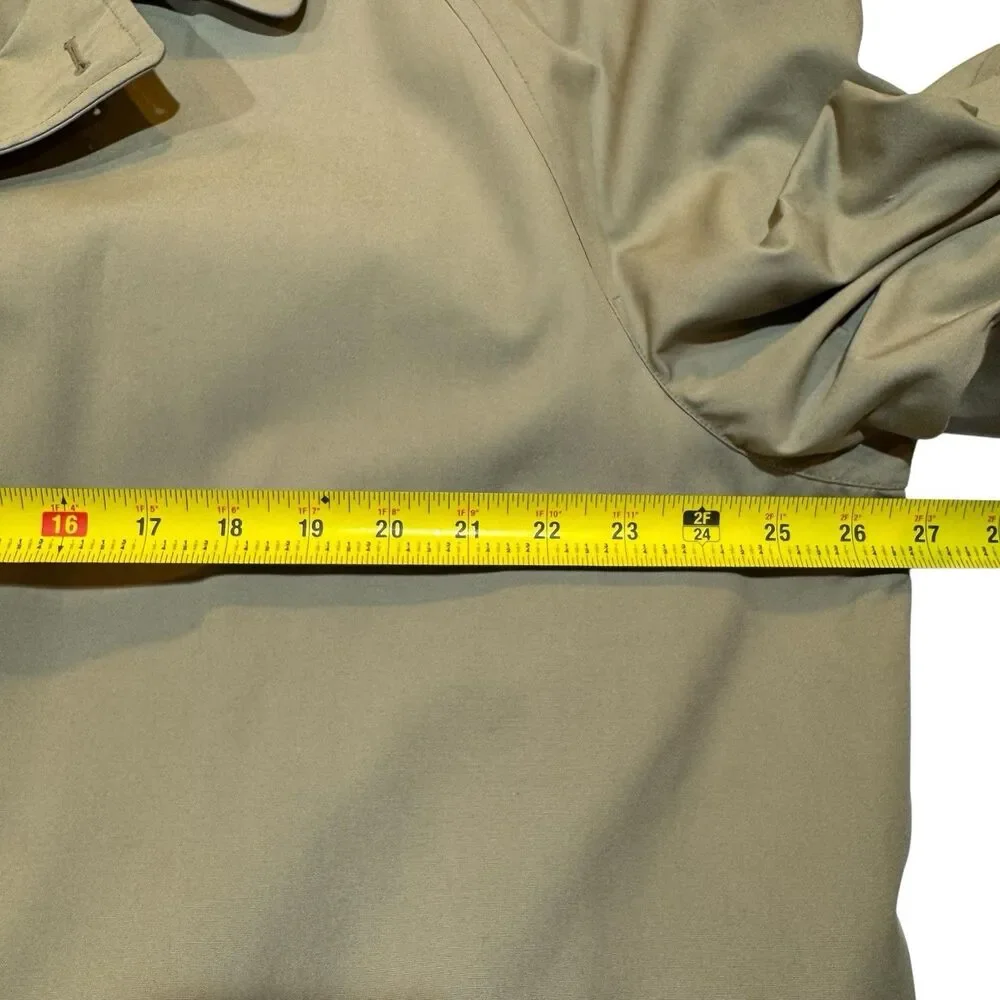 Vintage Jos. A.‎ Bank All-Weather Khaki Trench Coat 46R Wool Liner Made in USA